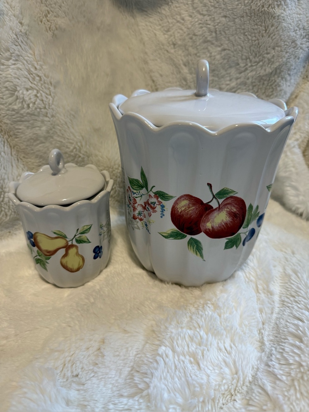 Vintage Corelle Coordinates Chutney Ceramic Canister Set Jar Jay Import 2pc Lot